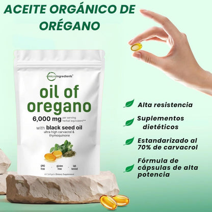 Aceite de orégano con aceite de semilla negra