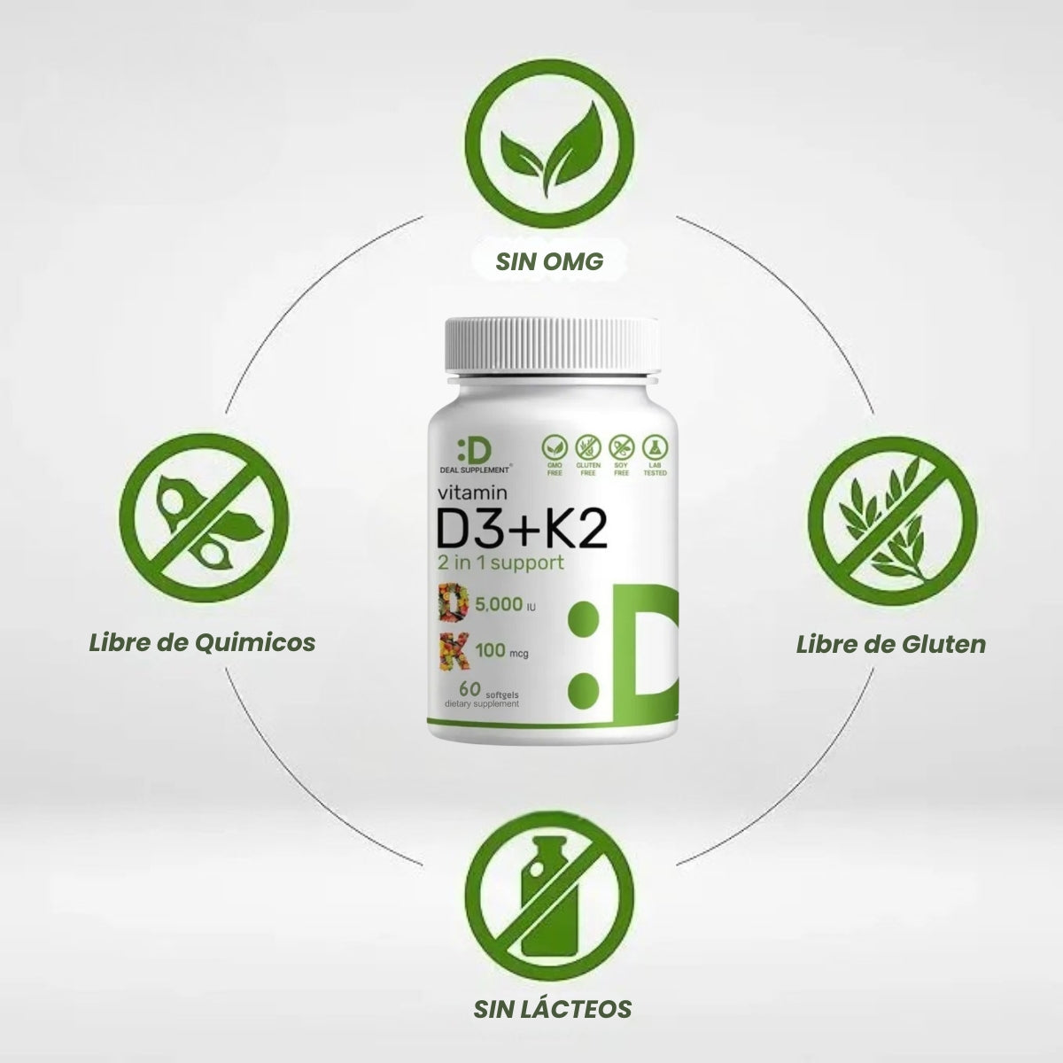Suplemento de vitamina D3K2 - Tu escudo diario en una cápsula - OFERTA 2X1