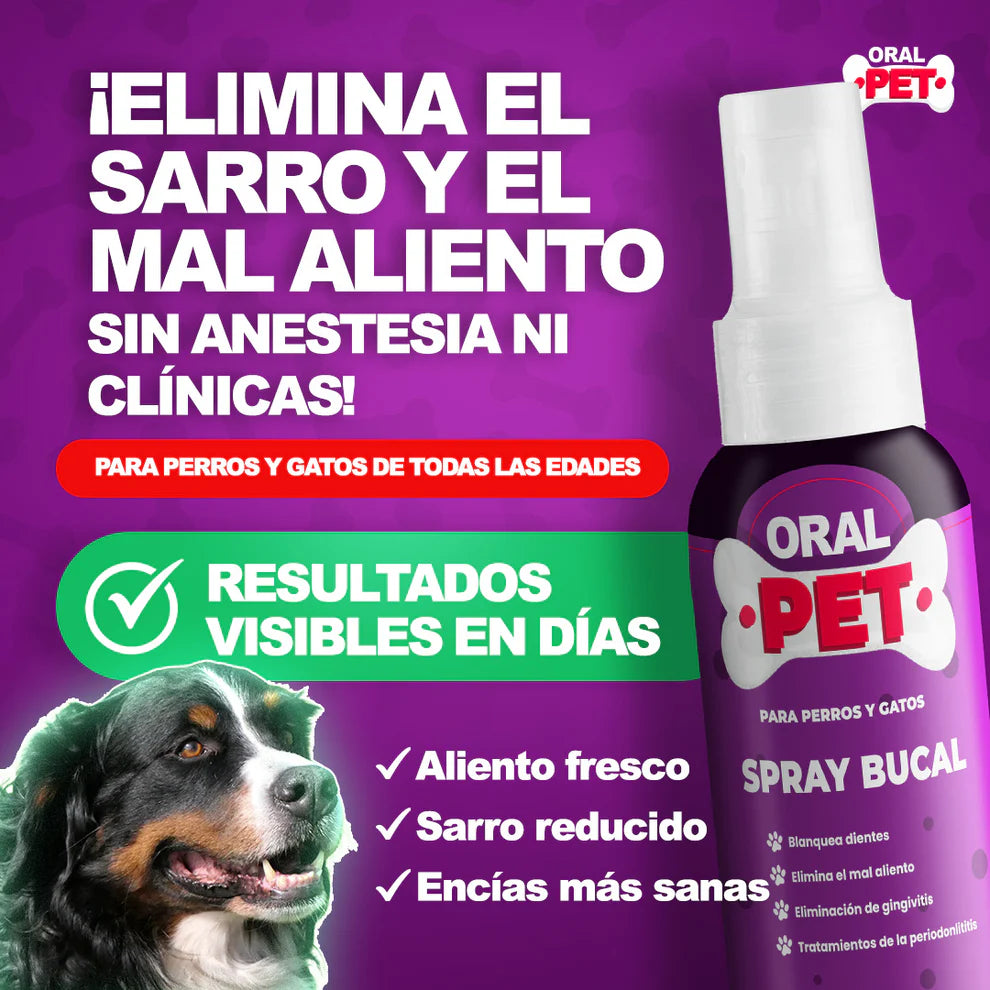 OralPet® Spray Oral Limpiador para Perros y Gatos - OFERTA 2X1