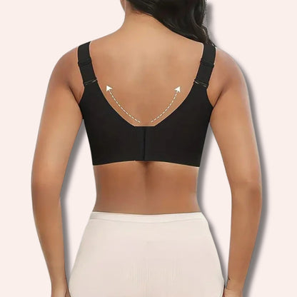 Sujetador sin aros ajustable de cuatro filas de color liso para mujer