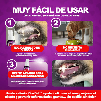 OralPet® Spray Oral Limpiador para Perros y Gatos - OFERTA 2X1